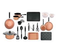 Gr8 Home 21 Piece Copper Student Kitchen Starter Kit Saucepan Utensil Pans Pots Cookware Bakeware Set