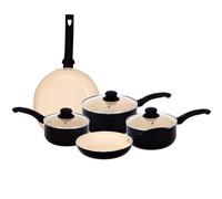 Gr8 Home Aluminium 8 Pc Marble Non Stick Cookware Set in Cream Gr8 Home Cream