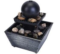 Gr8 Home Desktop Water Feature Indoor Fountain 4 Led Round Ball Polyresin Decoration