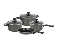 Gr8 Home Dove Grey 7 Pcs Non Stick Cookware Set Cooking Pot Frying Pan Saucepan With Lids - Dove Grey