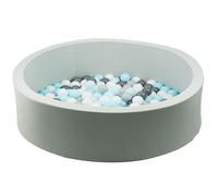 Gr8 Home Grey Pool Ball Pit with 200 Balls Soft Foam Toddler Baby Kids Girls Boys Round Play Pen Toy Game