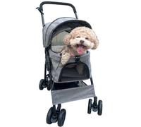 Gr8 Home Grey Travel Pet Stroller Dog Pushchair Foldable Pram Carriage Carrier Buggy Cart
