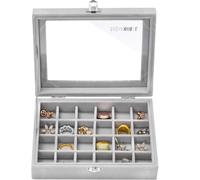 Gr8 Home Jewellery Box Case Organiser 24 Slot Earrings Rings Storage Display in Grey Gr8 Home Grey