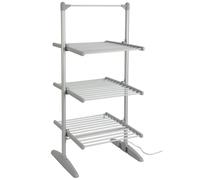 Gr8 Home Large Electric Tower Clothes Airer 3 Tier Folding Heated Drying Rack Towel Dryer in Silver Gr8 Home Silver