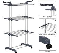 Gr8 Home Large 3 Tier XL Tower Folding Airer Clothes Drying Horse Rack Dryer Washing Dry Laundry Compact Foldable Stand