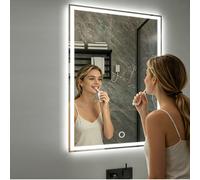 Gr8 Home LED Bathroom Mirror 60x90cm Anti-Fog Dimmable in Clear | Size: 60x90 cm Gr8 Home Clear 60x90 cm