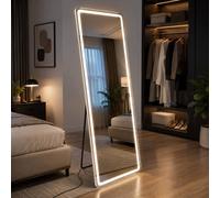 Gr8 Home LED Full Length Mirror Wall or Floor Mounted in Clear Gr8 Home Clear