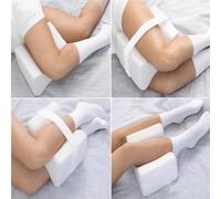 Gr8 Home Memory Foam Leg Knee Support Pillow White Ergonomic Cushion for Leg Knee Hip Ankle Pain Relief Sleeping Bed Aid With Strap Removable Pillowcase Cover