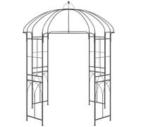 Gr8 Home Metal Garden Rose Arch Trellis Bird Cage Shape Arbour Gazebo Pergola Pavilion in Black Gr8 Home Black