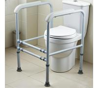 Gr8 Home Mobility Free Standing Adjustable Toilet Frame Support Safety Grab Handle Rail Bar for Disabled Elderly Aid