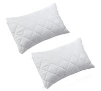 Gr8 Home Fine Linens Collection Pair Of White Anti Allergy Pillow Protectors Quilted Pillowcase Set Pack Of 2 Bedding 48 x 74cm