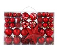 Gr8 Home Red 101 Pcs Christmas Baubles Balls Hanging Decoration Xmas Tree Ornaments Set