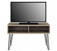 Gr8 Home Retro TV Stand Rustic Wood Metal Table With Storage Shelves Up To 42" in Light Oak Gr8 Home Light Oak