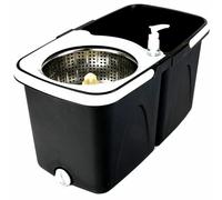 Gr8 Home Rotating Dual Spin Dry Mop & Bucket 3 Microfibre Heads in Black Gr8 Home Black