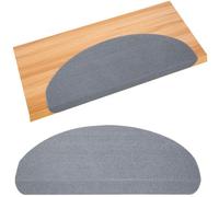 Gr8 Home Semi Circle 15 Piece Carpet Stair Treads Floor Mat Protection Cover Step Staircase Grey