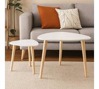 Gr8 Home Set Of 2 White Triangle Nesting Side Tables Gr8 Home White