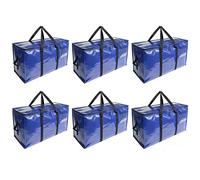 Gr8 Home Set of 6 Heavy Duty Plastic Clothes Storage Bags in Blue Gr8 Home Blue