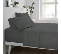 Gr8 Home Sleepdown Fitted Sheet Charcoal Easy Care Polycotton Bed Linen Bedsheet Bedding Double