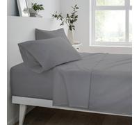 Gr8 Home Sleepdown Fitted Sheet Grey Soft Easy Care Polycotton Bed Linen Bedsheet Bedding Double