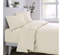 Gr8 Home Sleepdown Fitted Sheet Ivory Easy Care Polycotton Bed Linen Bedsheet Bedding King Size