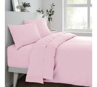 Gr8 Home Sleepdown Fitted Sheet Soft Pink Easy Care Polycotton Bed Linen Bedsheet Bedding King Size