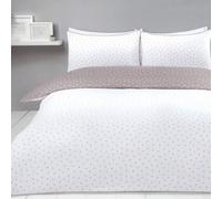 Gr8 Home Sleepdown Mini Polka Dots Mink White Reversible Duvet Set Quilt Cover Bedding Super King