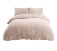 Gr8 Home Sleepdown Natural Ivory Teddy Fleece Duvet Quilt Cover Pillow Case Set Bedding Single