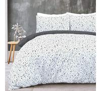 Gr8 Home Sleepdown Polka Dots Black White Mono Reversible Duvet Set Quilt Cover Bedding Double