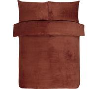 Gr8 Home Sleepdown Waffle Teddy Fleece Duvet Pillowcase Set in Orange | Size: Super King Gr8 Home Orange Super King