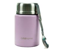 (Purple) Stainless Steel 500ml Vacuum Food Flask With Spoon