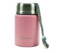 (Pink) Stainless Steel 500ml Vacuum Food Flask With Spoon