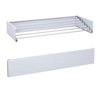 Gr8 Home Wall Mounted Telescopic Drying Rack Clothes Towel Airer Folding Laundry Dryer in White Gr8 Home White