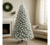 Gr8 Home White 7Ft Christmas Tree With Stand Artificial Flocked Branches Home Xmas Decor