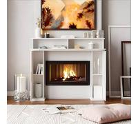 Gr8 Home White Wooden Fireplace Surround Mantel Storage Unit Gr8 Home White