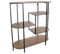 Gr8 Home Wood Metal Oval Shelving Unit Display Bookcase Storage Shelf Side Console Table