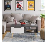 Gr8 Home Wooden Scandinavian Coffee Table With Storage in Grey Gr8 Home Grey