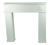 Gr8 Home Wooden White Fireplace Surround Mantelpiece Storage Cabinet Shelves Unit Stand