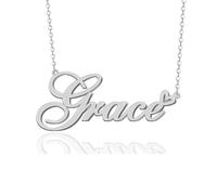 GR859C Custom Name Necklace Personalized for Women 18K Gold Plated Customized Nameplate Pendant Jewelry Gift for Christmas, Metal, No Gemstone