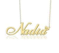 GR859C Custom Name Necklace Personalized for Women 18K Gold Plated Customized Nameplate Pendant Jewelry Gift for Christmas, Metal, No Gemstone