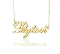 GR859C Custom Name Necklace Personalized for Women 18K Gold Plated Customized Nameplate Pendant Jewelry Gift for Christmas, Metal, No Gemstone