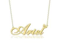 GR859C Custom Name Necklace Personalized for Women 18K Gold Plated Customized Nameplate Pendant Jewelry Gift for Christmas, Metal, No Gemstone