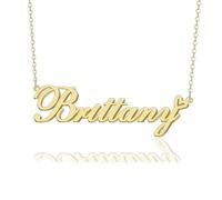 GR859C Custom Name Necklace Personalized for Women 18K Gold Plated Customized Nameplate Pendant Jewelry Gift for Christmas, Metal, No Gemstone