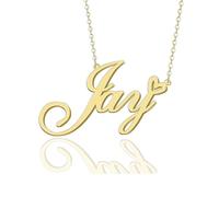 GR859C Custom Name Necklace Personalized for Women 18K Gold Plated Customized Nameplate Pendant Jewelry Gift for Christmas, Metal, No Gemstone
