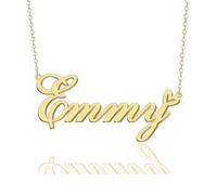 GR859C Custom Name Necklace Personalized for Women 18K Gold Plated Customized Nameplate Pendant Jewelry Gift for Christmas, Metal, No Gemstone