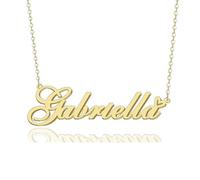 GR859C Custom Name Necklace Personalized for Women 18K Gold Plated Customized Nameplate Pendant Jewelry Gift for Christmas, Metal, No Gemstone