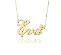 GR859C Custom Name Necklace Personalized for Women 18K Gold Plated Customized Nameplate Pendant Jewelry Gift for Christmas, Metal, No Gemstone