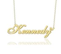 GR859C Custom Name Necklace Personalized for Women 18K Gold Plated Customized Nameplate Pendant Jewelry Gift for Christmas, Metal, No Gemstone