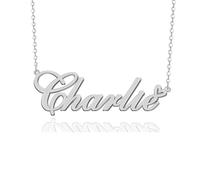 GR859C Custom Name Necklace Personalized for Women 18K Gold Plated Customized Nameplate Pendant Jewelry Gift for Christmas, Metal, No Gemstone