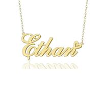 GR859C Custom Name Necklace Personalized for Women 18K Gold Plated Customized Nameplate Pendant Jewelry Gift for Christmas, Metal, No Gemstone