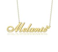GR859C Custom Name Necklace Personalized for Women 18K Gold Plated Customized Nameplate Pendant Jewelry Gift for Christmas, Metal, No Gemstone